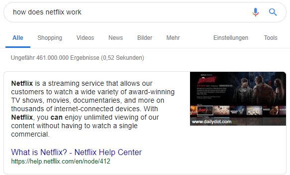 Englische Suchanfrage
