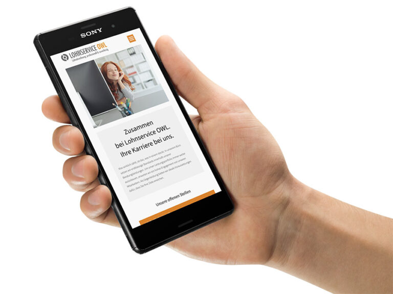 Mobile Website des Lohnservice OWL
